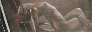 Renversant" Format 1m50x50cm Pastel, huile et Mine de plomb sur toile de Lin